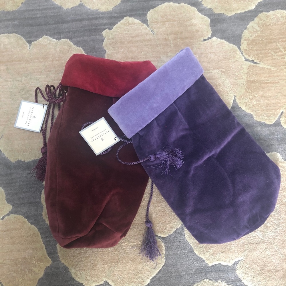 Two Brand New Velvet Wine Bags w/tags Gorgeous!
